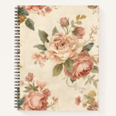 Romantic Peony & Rose Vintage Garden ノートブック (正面)