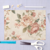 Romantic Peony & Rose Vintage Garden  薄葉紙 (クラフト)