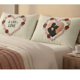Romantic Personalised Pillowcase -  Photo & Text  枕カバー