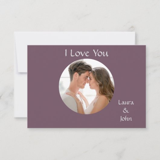 Romantic Personalized Couple Photo with Names Card (正面)