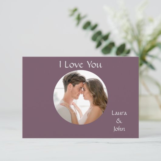Romantic Personalized Couple Photo with Names Card (スタンド正面)