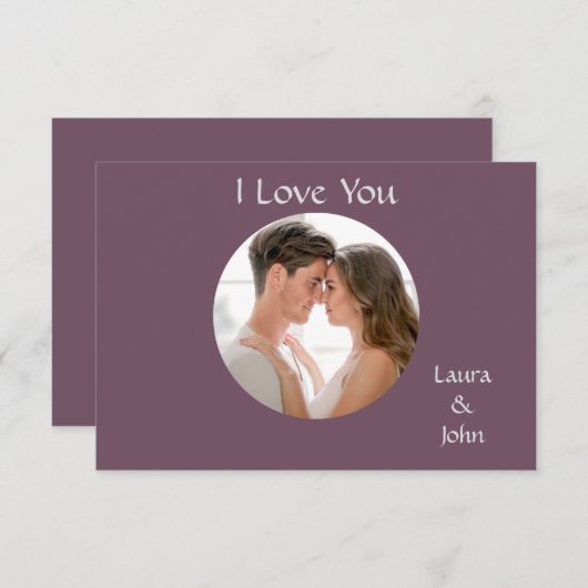 Romantic Personalized Couple Photo with Names Card (正面/裏面)