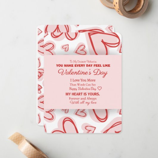 Romantic Personalized Valentine's Day Card  ノートカード (正面/裏面インサイチュ)