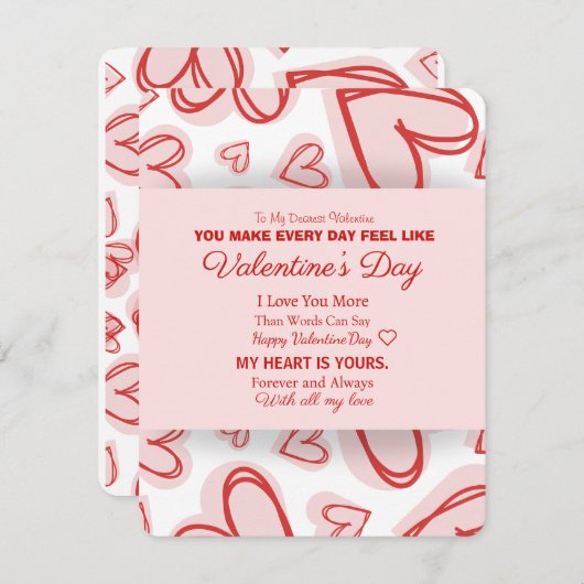 Romantic Personalized Valentine's Day Card  ノートカード (正面/裏面)