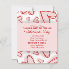 Romantic Personalized Valentine's Day Card ノートカード
