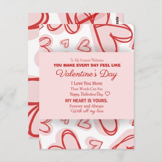 Romantic Personalized Valentine's Day Card  ポストカード (正面/裏面)