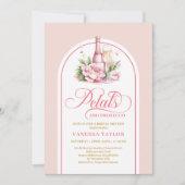 Romantic petals and prosecco bridal shower invite 招待状 (正面)
