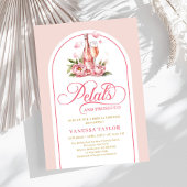 Romantic petals and prosecco bridal shower invite 招待状