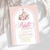 Romantic petals and prosecco bridal shower invite 招待状