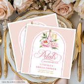 Romantic Petals and Prosecco Shower Napkins Set