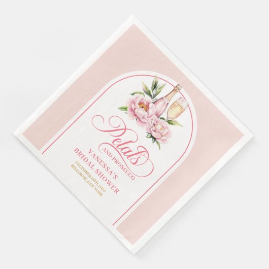 Romantic Petals and Prosecco Shower Napkins Set (コーナー)