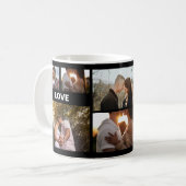 Romantic Photo Collage Gift for Couples コーヒーマグカップ (正面左)