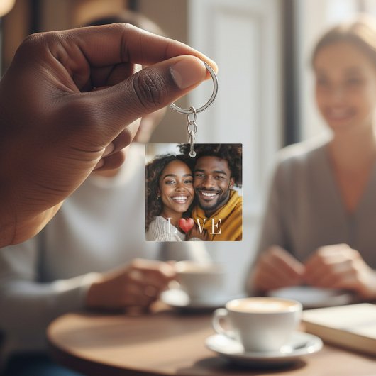 Romantic Photo LOVE Heart White Accessory キーホルダー