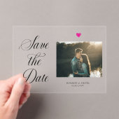 Romantic Photo Save the Date アクリル招待状 (インサイチュ (ポータブル))