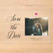Romantic Photo Save the Date アクリル招待状 (正面)