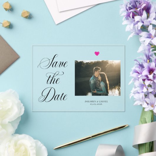 Romantic Photo Save the Date アクリル招待状 (インサイチュ (ウェディング))