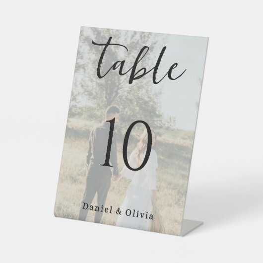 Romantic Photo Wedding Table Number Card 台座サイン (正面)
