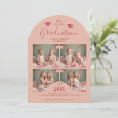 Romantic Pink 4-Photo Twins Then & Now TMF26 招待状 (スタンド正面)