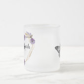 Romantic pink abstract garden and butterfly フロストグラスマグカップ (中央)