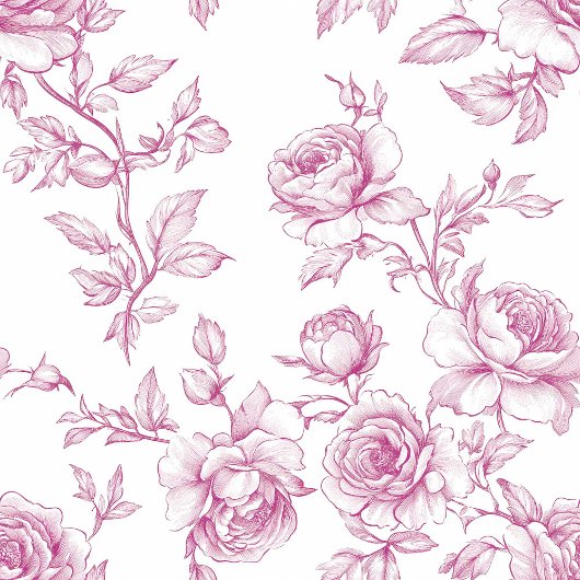 Romantic Pink and White Rose Pattern Wedding 招待状