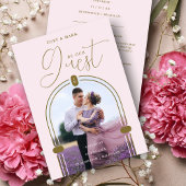 Romantic Pink Arch Photo & Initials QR Code  セーブザデート