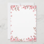 Romantic Pink Barn Rustic Landscape Floral Frame 招待状 (裏面)