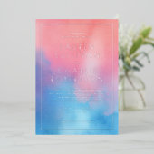 Romantic Pink Blue Ombre 箔招待状 (立ち正面)