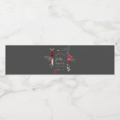 Romantic Pink Bridal Bouquet Charcoal Personalized ペットボトルラベル (シングルラベル)