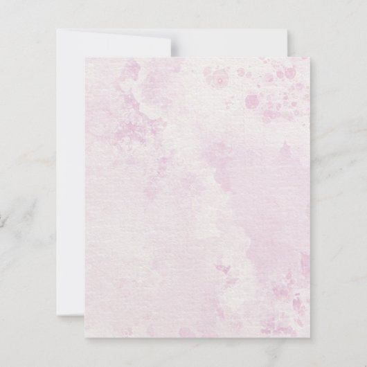 Romantic Pink Café Courtyard Wedding Save the Date (裏面)