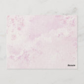 Romantic Pink Café Illustration Wedding Thank You ポストカード (裏面)