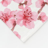 Romantic pink Cherry blosson フリースブランケット (角)
