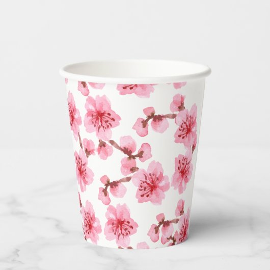 Romantic pink Cherry blosson 紙コップ (裏面)