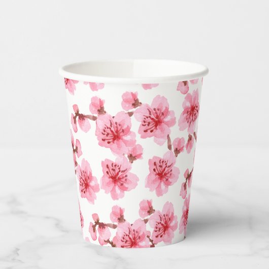Romantic pink Cherry blosson 紙コップ (左)