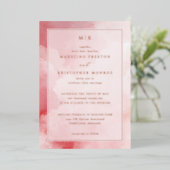 Romantic Pink Cloud Watercolor 箔招待状 (立ち正面)