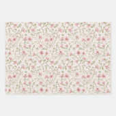 Romantic Pink Cream Floral ラッピングペーパーシート (正面2)