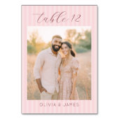 Romantic Pink Elegant Photo テーブルナンバー (裏面)