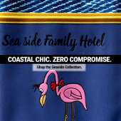 Romantic Pink Flamingos with gold stripes blue バスタオルセット