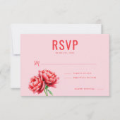 Romantic Pink Floral RSVP (正面)