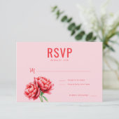 Romantic Pink Floral RSVP (スタンド正面)