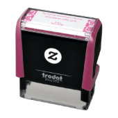 Romantic Pink Floral Wedding Return Address Stamp セルフインキングスタンプ (商品)