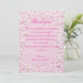 Romantic Pink Floral Wedding Thank You Card サンキューカード (スタンド正面)