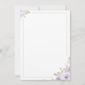 Romantic Pink Floral Wreath Wedding Classic 招待状 (裏面)