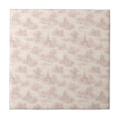 Romantic Pink French Toile Countryside Pattern (1) タイル (正面)