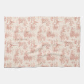 Romantic Pink French Toile Countryside Pattern (2) キッチンタオル (横)