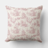 Romantic Pink French Toile Countryside Pattern (3) クッション (正面)