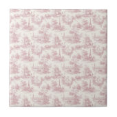 Romantic Pink French Toile Countryside Pattern (3) タイル (正面)