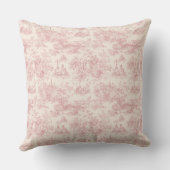 Romantic Pink French Toile Countryside Pattern (4) クッション (裏面)