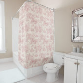 Romantic Pink French Toile Countryside Pattern (4) シャワーカーテン (インサイチュ)