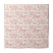 Romantic Pink French Toile Countryside Pattern (4) タイル (正面)