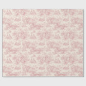 Romantic Pink French Toile Countryside Pattern (4) ラッピングペーパー (フラット)